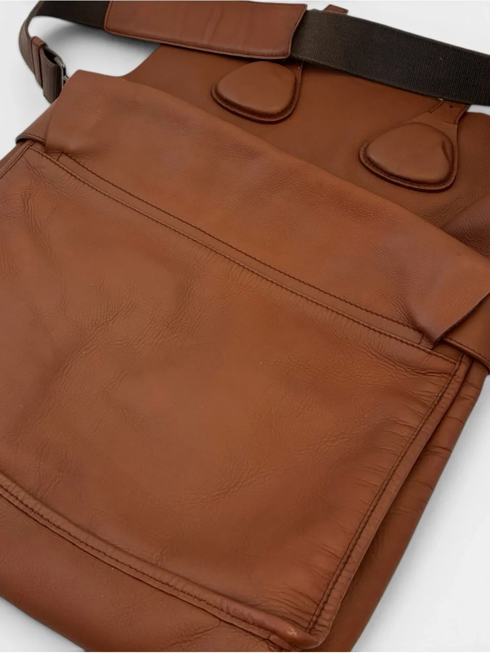 Yves Saint Laurent YSL Vintage Brown Leather Messenger Crossbody Bag